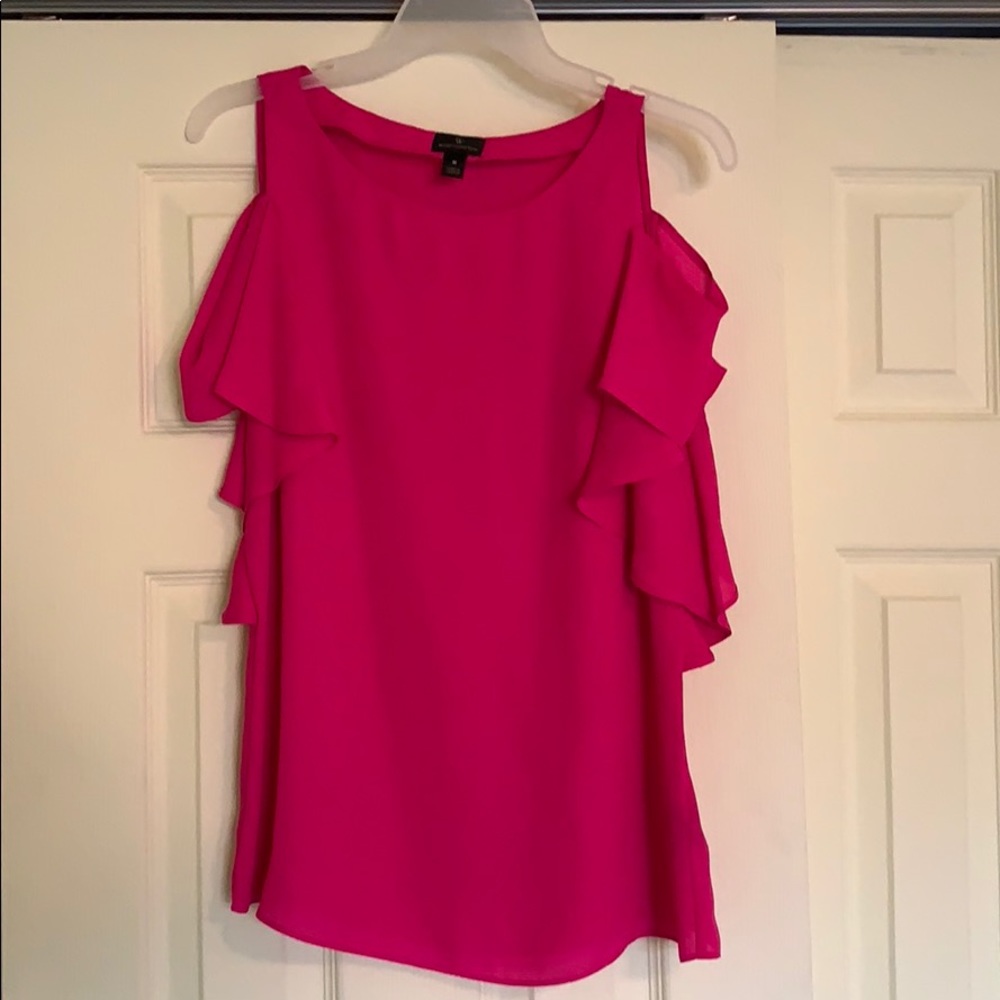 Fuchsia Cold Shoulder Top